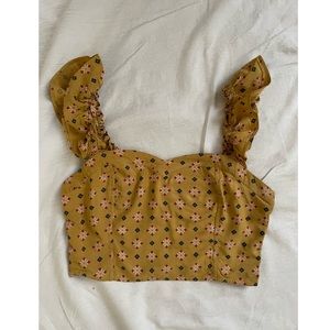 Ruffled sweetheart crop top